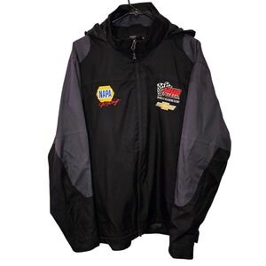 Port Authority NAPA Racing MHR Chevrolet Hooded Jacket Black Gray Mens Large